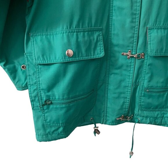 Vintage London Fog Green Full Zip Raincoat Women's Size XS Pockets Gorpcore - Picture 10 of 10